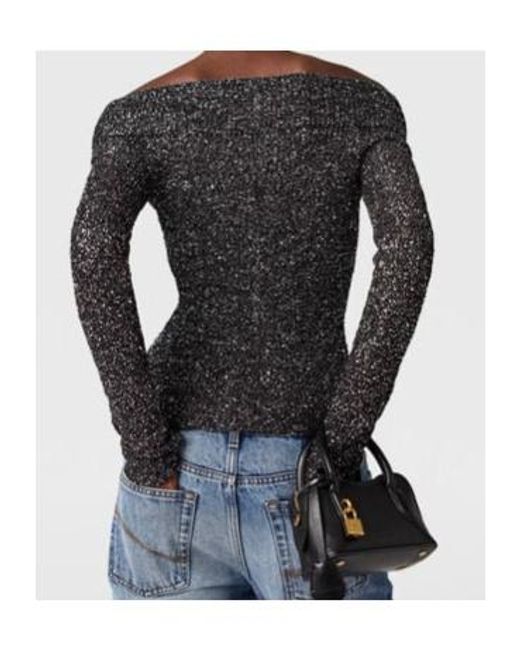 Stella McCartney Black Sequin Off-Shoulder Jumper