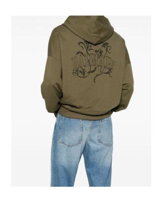 Balmain Green Long-Sleeve Sweatshirt for men