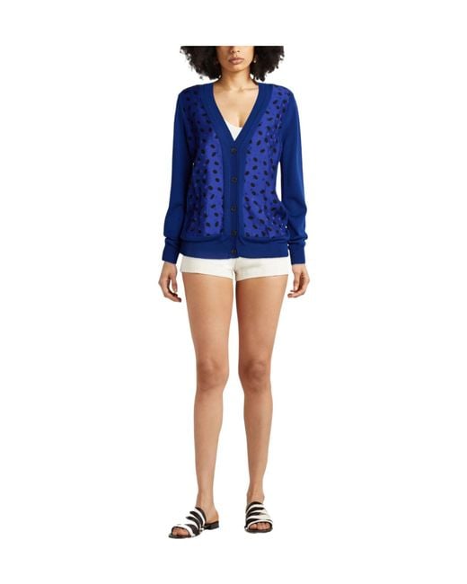 Marni Blue Polka Dot Wool Knit Sweater