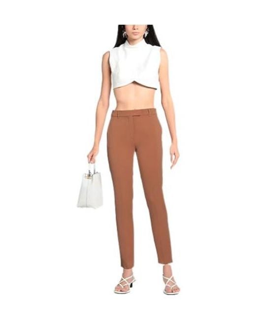 Max Mara Brown Slim-Fit Suit Trousers