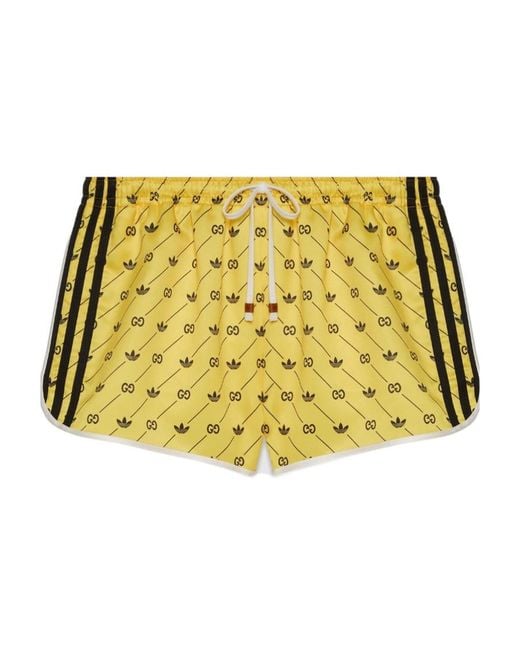 Gucci Yellow X Adidas Joint Series Shorts
