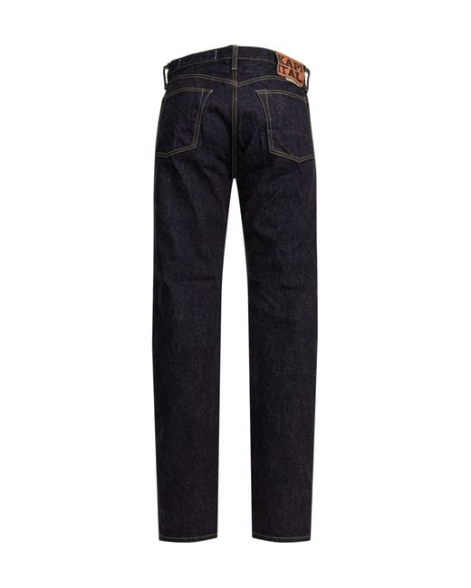 Kapital Blue Logo-Patch Jeans for men