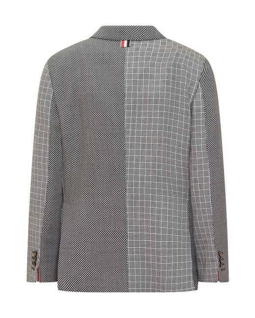 Thom Browne Gray Pow Cashmere Cropped Crew Neck Cardigan