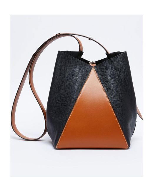 Max Mara Blue Medium Bucket Shoulder Bag