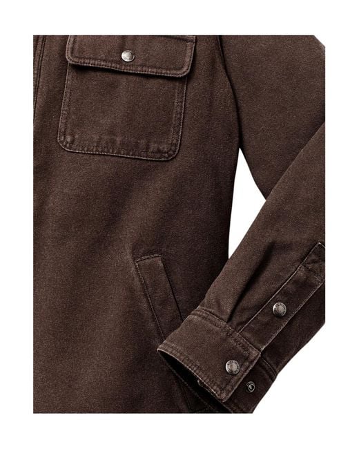 Filson Brown Fleece-Lined Button-Up Shirt Jacket for men
