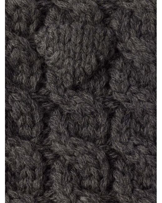 Prada Black Cable-Knit Scarf