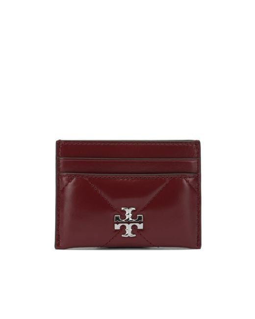 Tory Burch Red Quilted-Design Card Holder