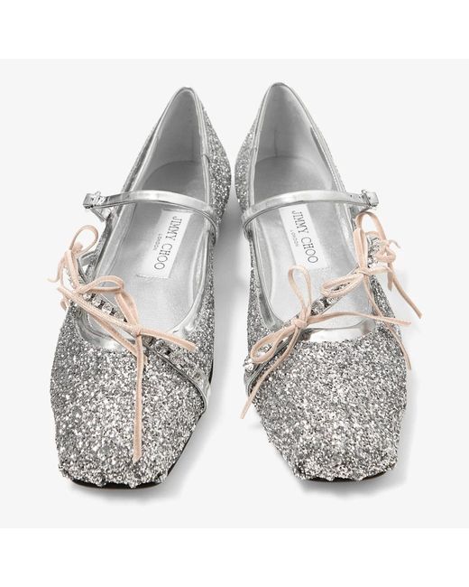 Jimmy Choo White 'Loli' Ballet Flats