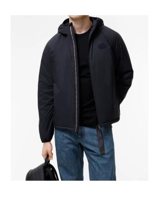 Burberry Blue Logo Patch Hooded Jacket for men