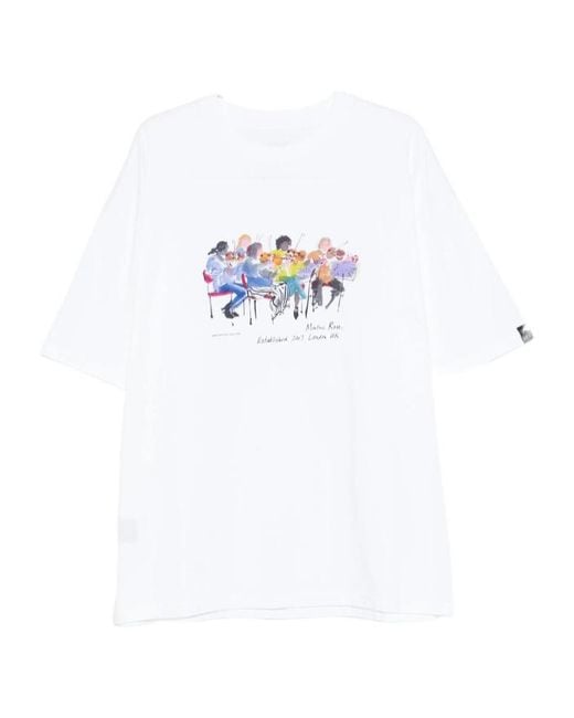 Martine Rose White Graphic Print Crewneck T-Shirt for men