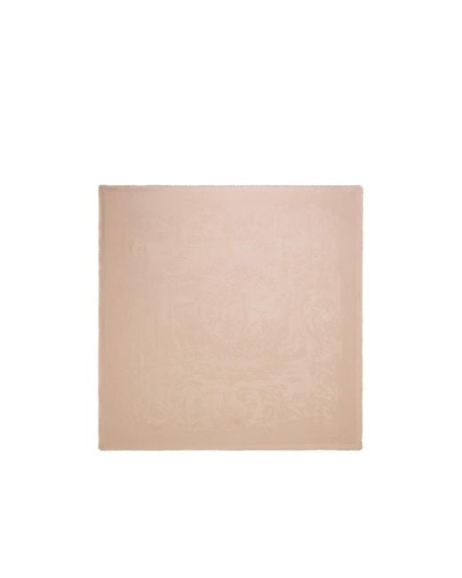Ferragamo Natural Ferragamo Pattern Jacquar Frayed-Edge Scarf