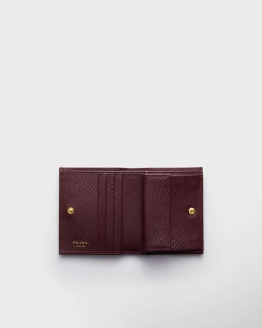 Prada Purple Logo Plaque Bi-Fold Wallet