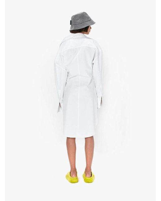 J.W. Anderson White Jw Anderson Collared Button-Up Shirt Dress