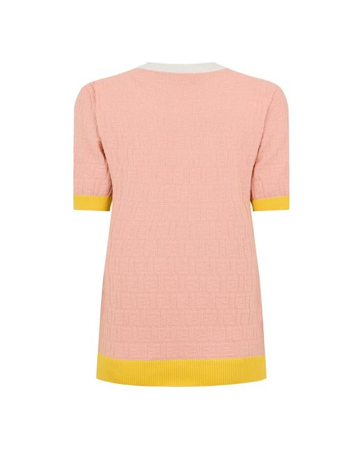 Fendi Pink Ff Pullover Knitted Top