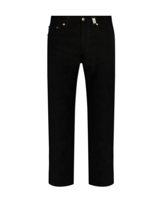 McQueen Black Skull Detailed Straight-Leg Jeans for men