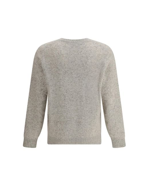 Brunello Cucinelli Gray Crewneck Knitted Jumper for men