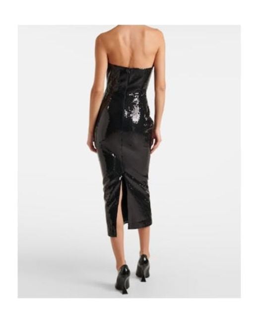 Alex Perry Black Sequined Bustier Dress