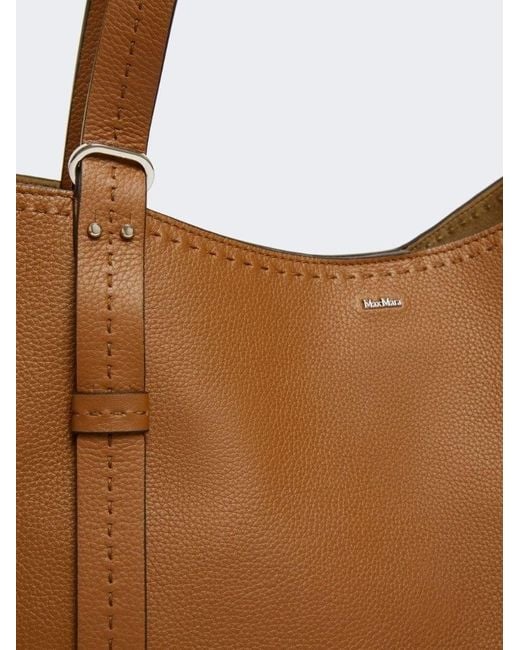 Max Mara Brown Large Leather Tote Bag