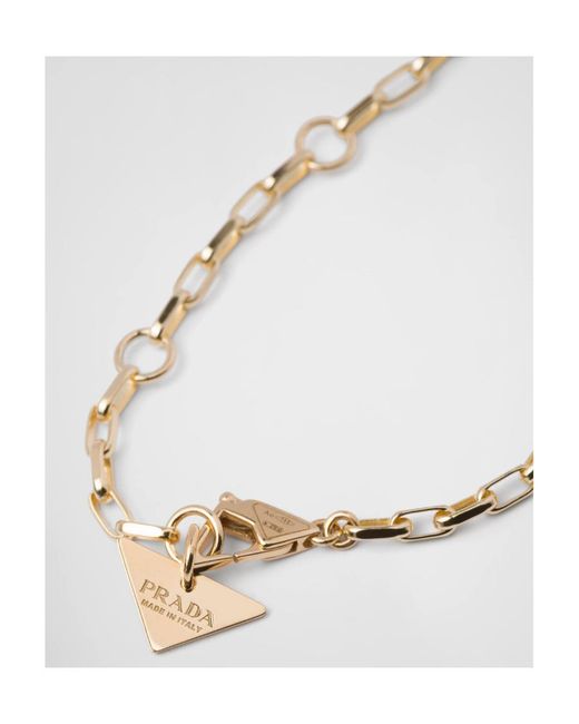 Prada White Eternal Medium Pendant Necklace