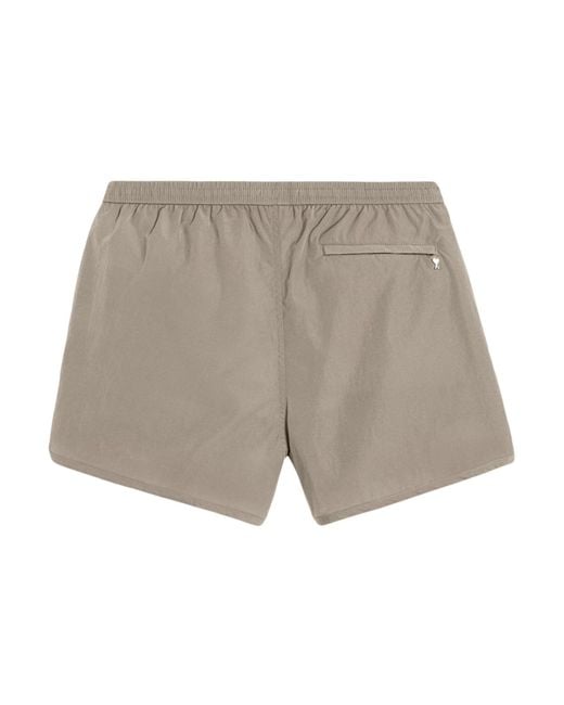 AMI Gray Ami Elastic Waistband Swim Shorts for men