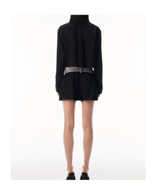 Alexander Wang Blue Cropped Button-Down Shirt
