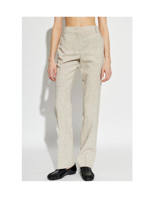 Moschino White Straight-Leg Tailored Pants