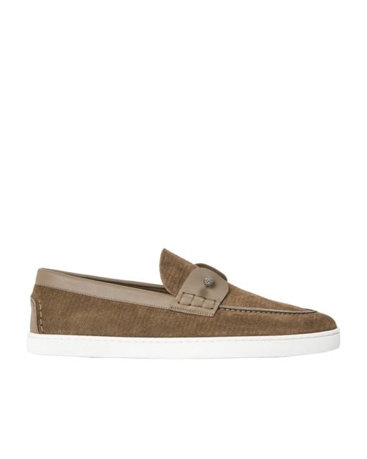 Christian Louboutin Brown Slip-On Loafers for men