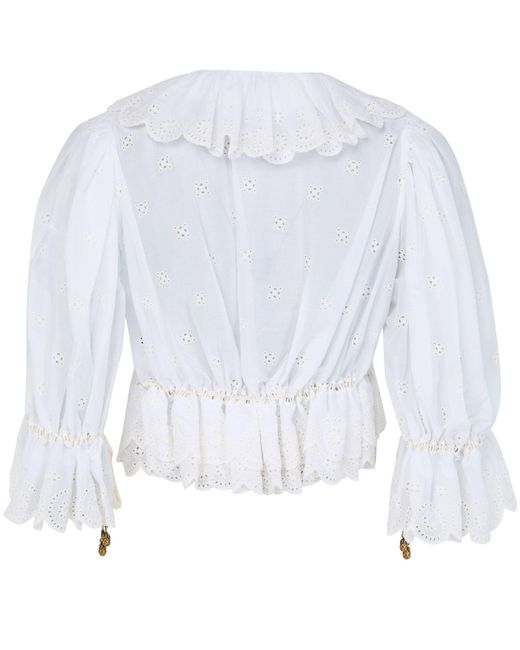 Chloé White V-Neck Top