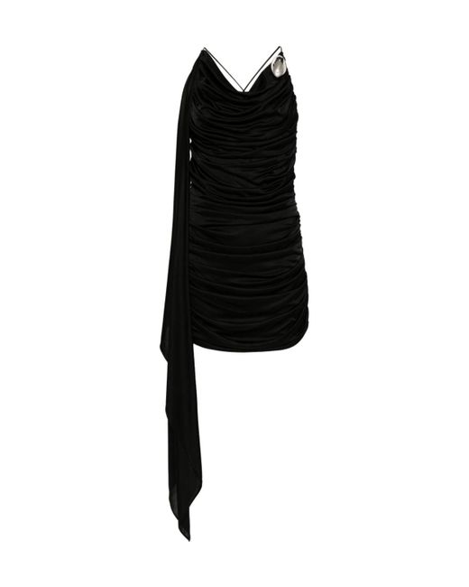 GIUSEPPE DI MORABITO Black Brooch-Detail Mini Dress