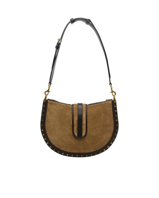 Isabel Marant Brown Oskan Stud Detail Shoulder Bag