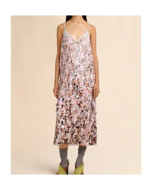 Marni Natural Sequin Midi Dress