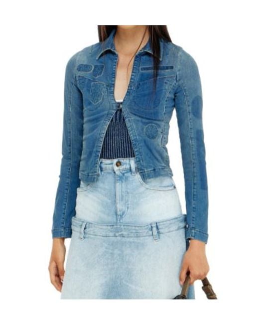 DIESEL Blue De Vilara Cropped Zip Top