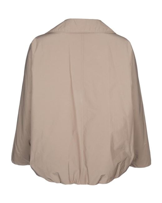 Brunello Cucinelli Brown Long-Sleeved Off-Centre Zipped Padded Jacket