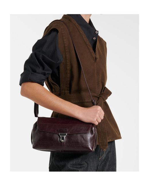 Lemaire Black Gear Small Leather Shoulder Bag