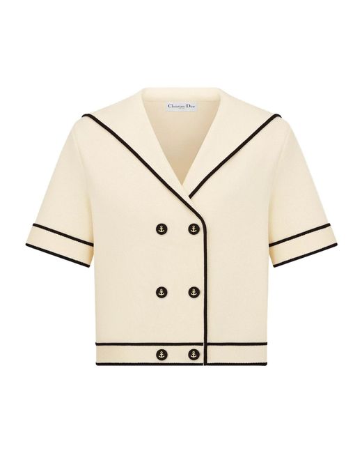 Dior Natural Short-Sleeved Jacket With Sailor Collar