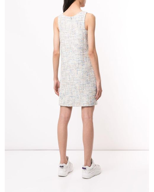 Emporio Armani White Tweed Shift Dress