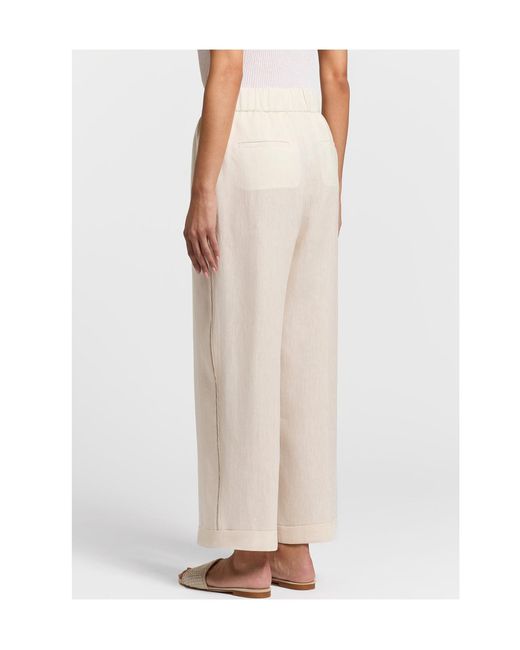 Peserico Natural Embellished Straight-Leg Pants