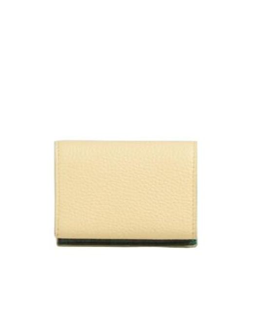 Marni Natural Light Leather Trifold Venice Wallet With Marbled Interior