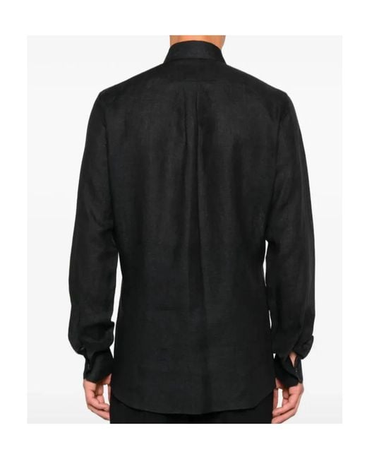 Dolce & Gabbana Black Logo-Detail Long-Sleeve Shirt