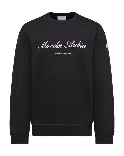 Moncler Black Sweatshirt With Logo for men