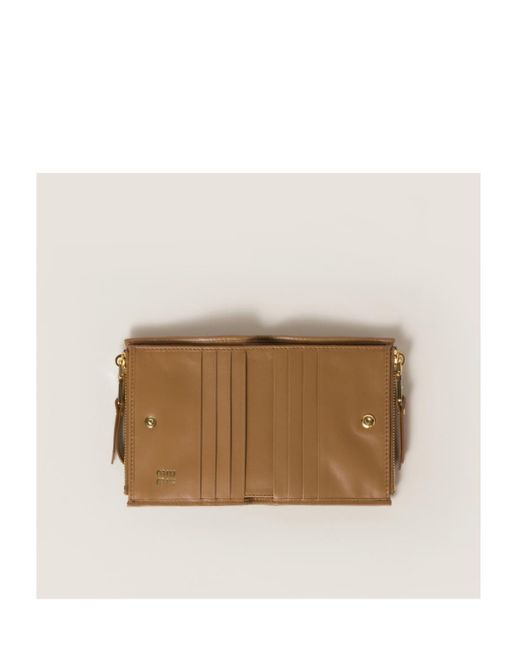 Miu Miu Brown Matelassé Nappa Leather Small Wallet