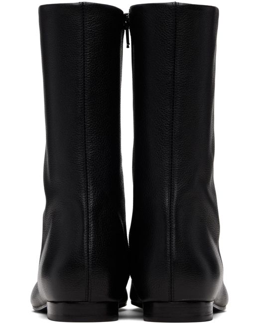 Totême  Black Totême Pointed-Toe Ankle Boots