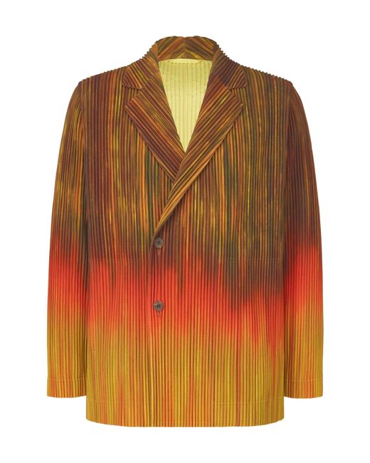 Homme Plissé Issey Miyake Orange Homme Plissé Issey Miyake Gradient Pleated Blazer for men