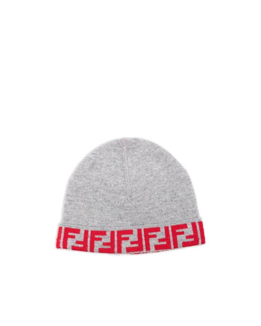 Fendi White Zucca-Pattern Beanie