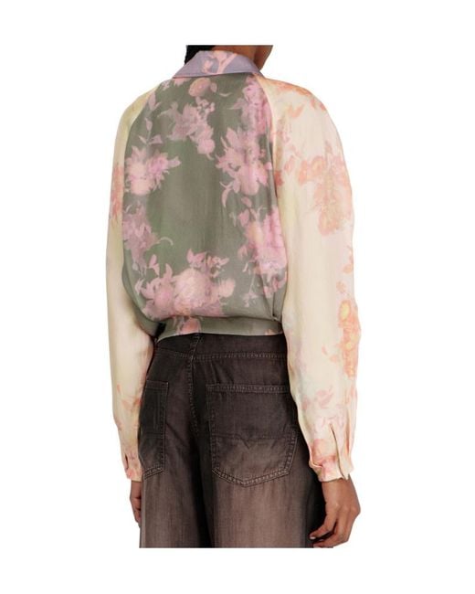 DIESEL Pink Floral Bomber Jacket
