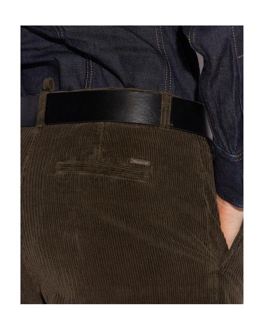 DSquared² Black Baggy Cut Corduroy Trousers