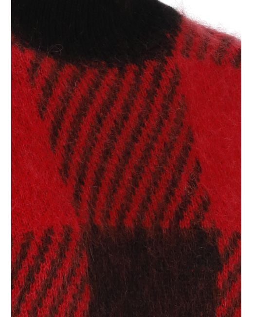 Woolrich Red Checked-Intarsia Knitted Jumper
