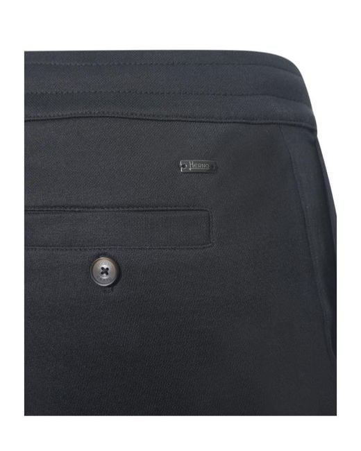 Herno Blue Logo Plaque Bermuda Shorts