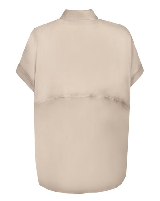 Brunello Cucinelli Gray Short-Sleeved Buttoned Blouse