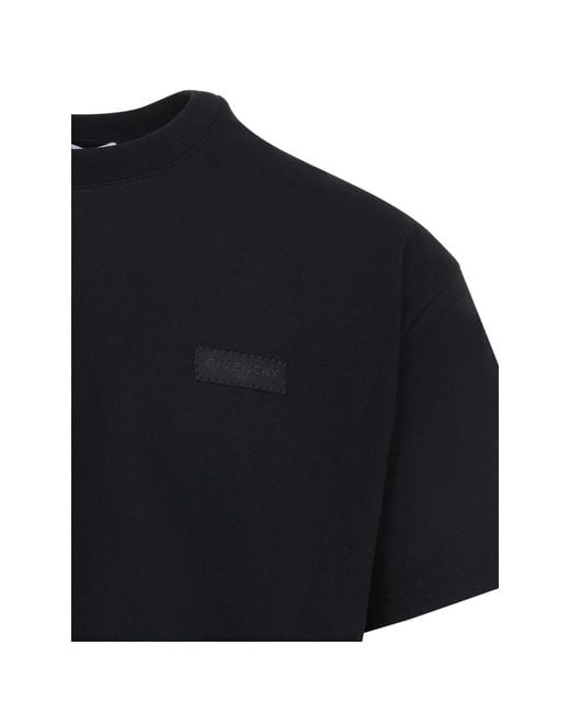 Givenchy Black Logo Patch Crewneck T-Shirt for men